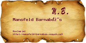 Mansfeld Barnabás névjegykártya